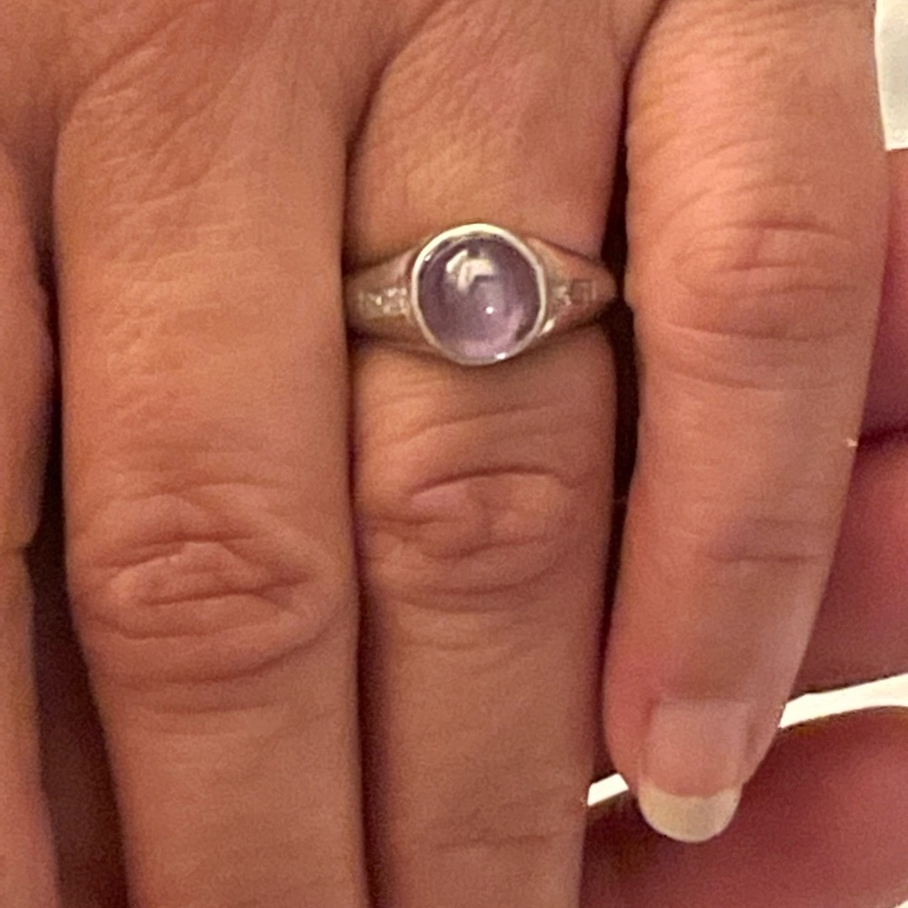 18k White Gold Star Sapphire Ring - Picture 14 of 14
